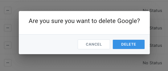 delete modal with confirmation question