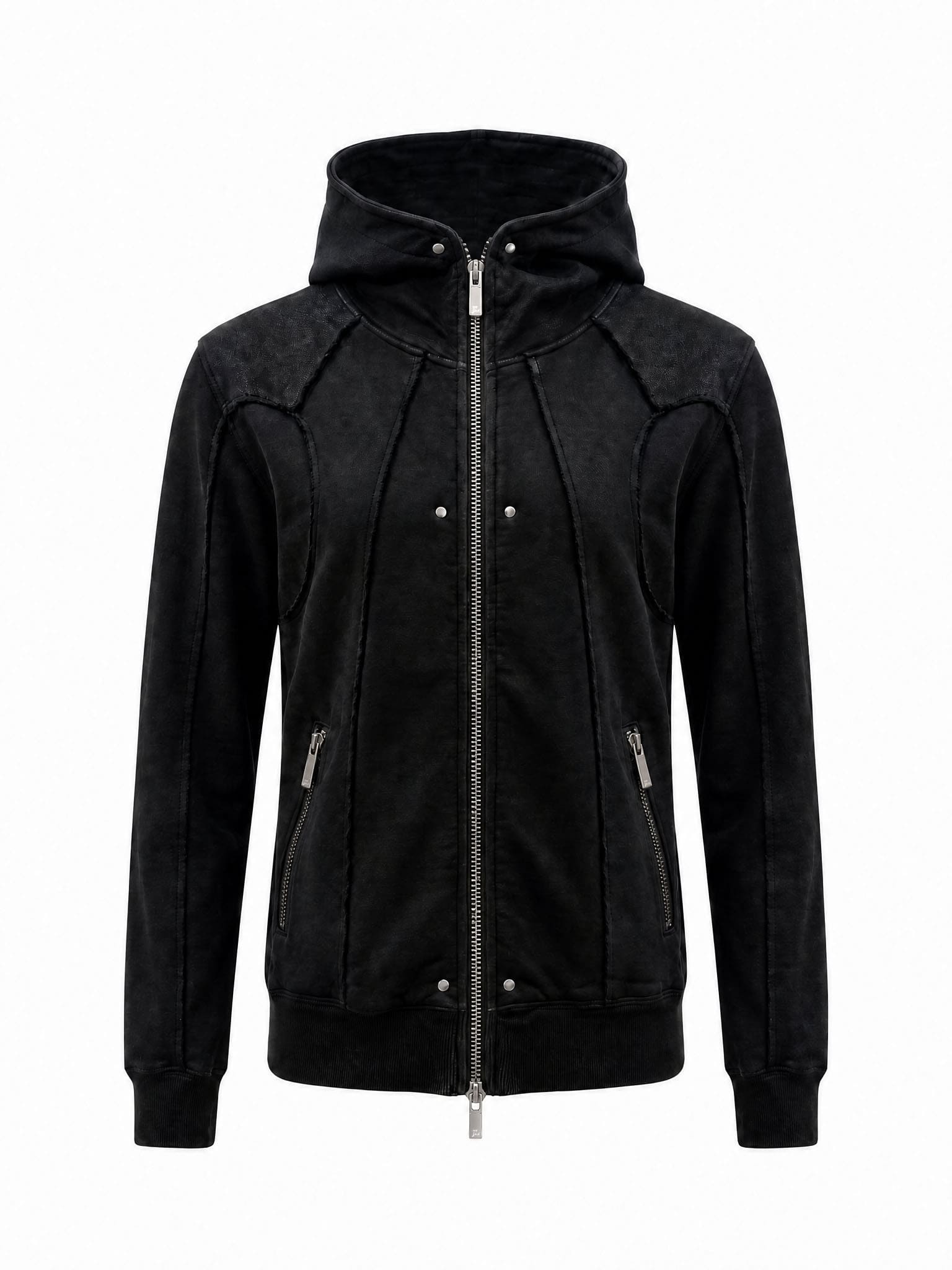 Coating Zip Hoodie